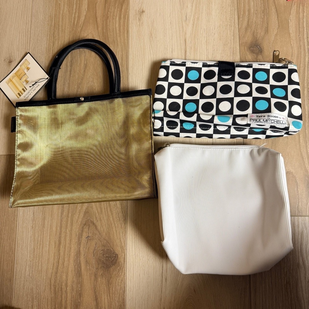 3 makeup bags- Ralph Lauren, Paul Mitchell, Calvin Klein‎
